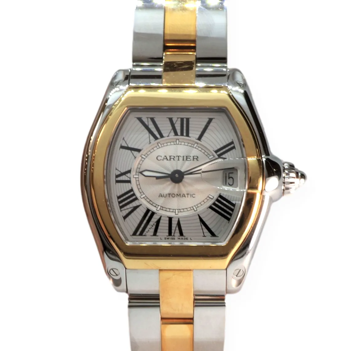 Pre-Owned Cartier Roadster Large on Bracelet Steel & 18K Yellow Watch