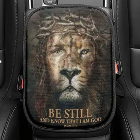 Psalm 4610 Be Still And Know That I Am God Cardinal Christmas Seat Box Cover, Bible Verse Car Center Console Cover, Scripture Interior Car Accessories