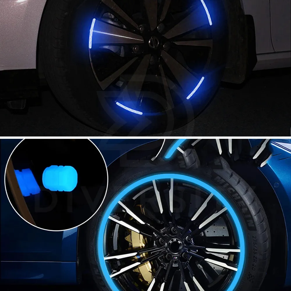 Reflective Rim Sticker & Luminous Valve Cap