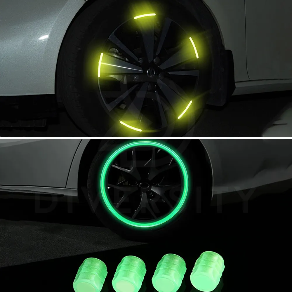 Reflective Rim Sticker & Luminous Valve Cap