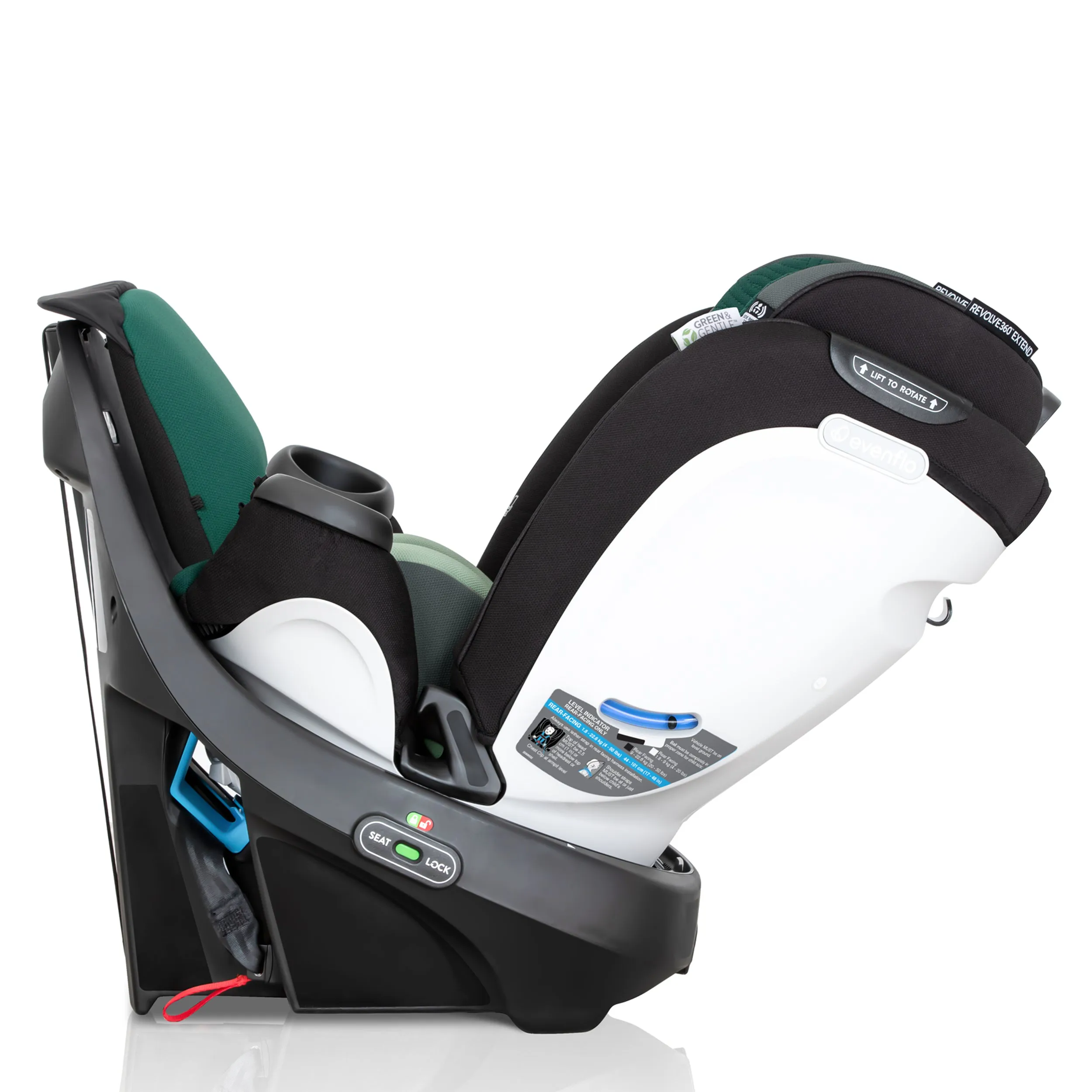 Revolve360 Extend All-in-One Rotational Car Seat with Green & Gentle Fabric