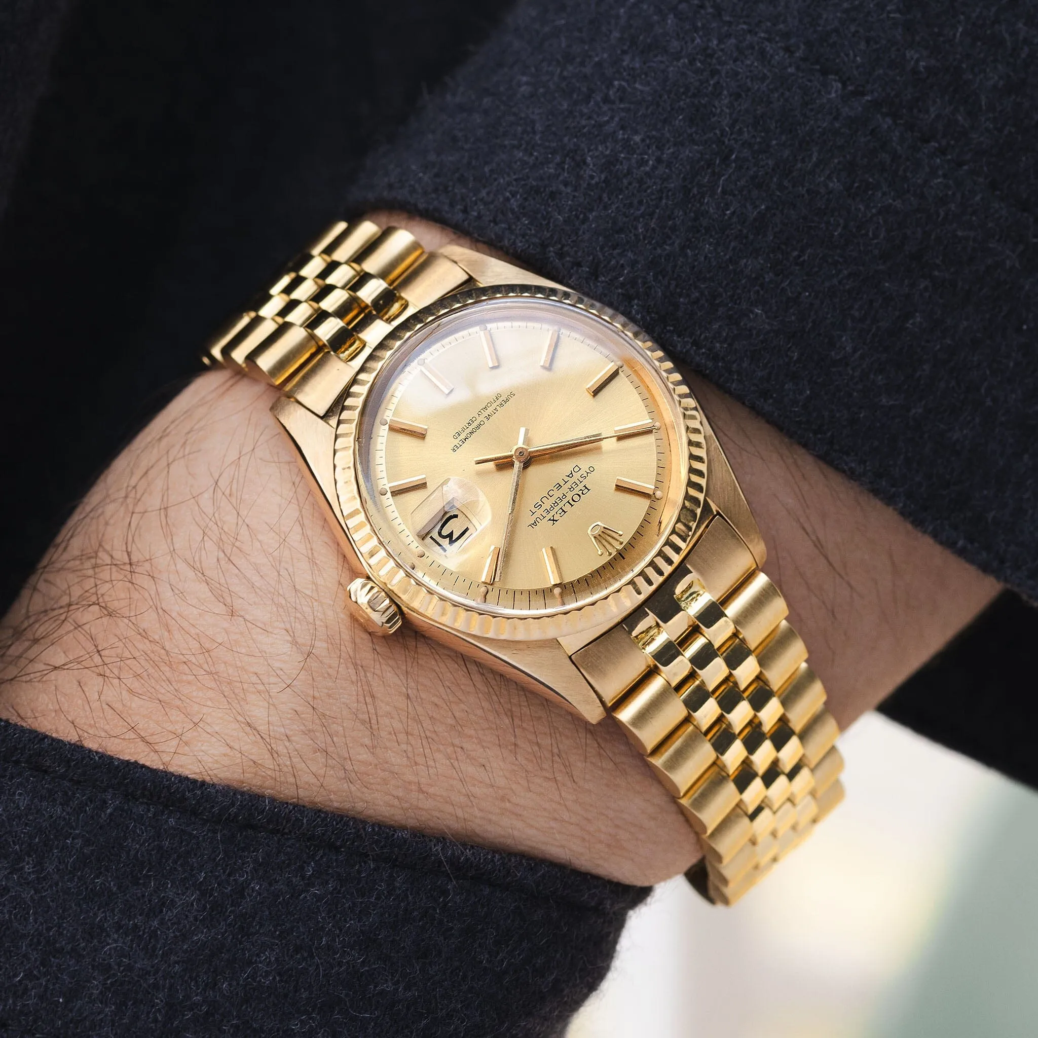 Rolex Datejust 1601 /8 Yellow Gold Champagne Dial