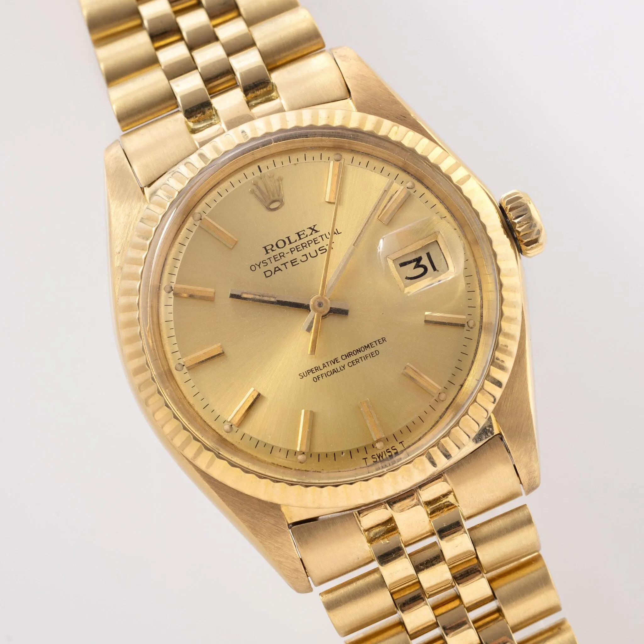 Rolex Datejust 1601 /8 Yellow Gold Champagne Dial