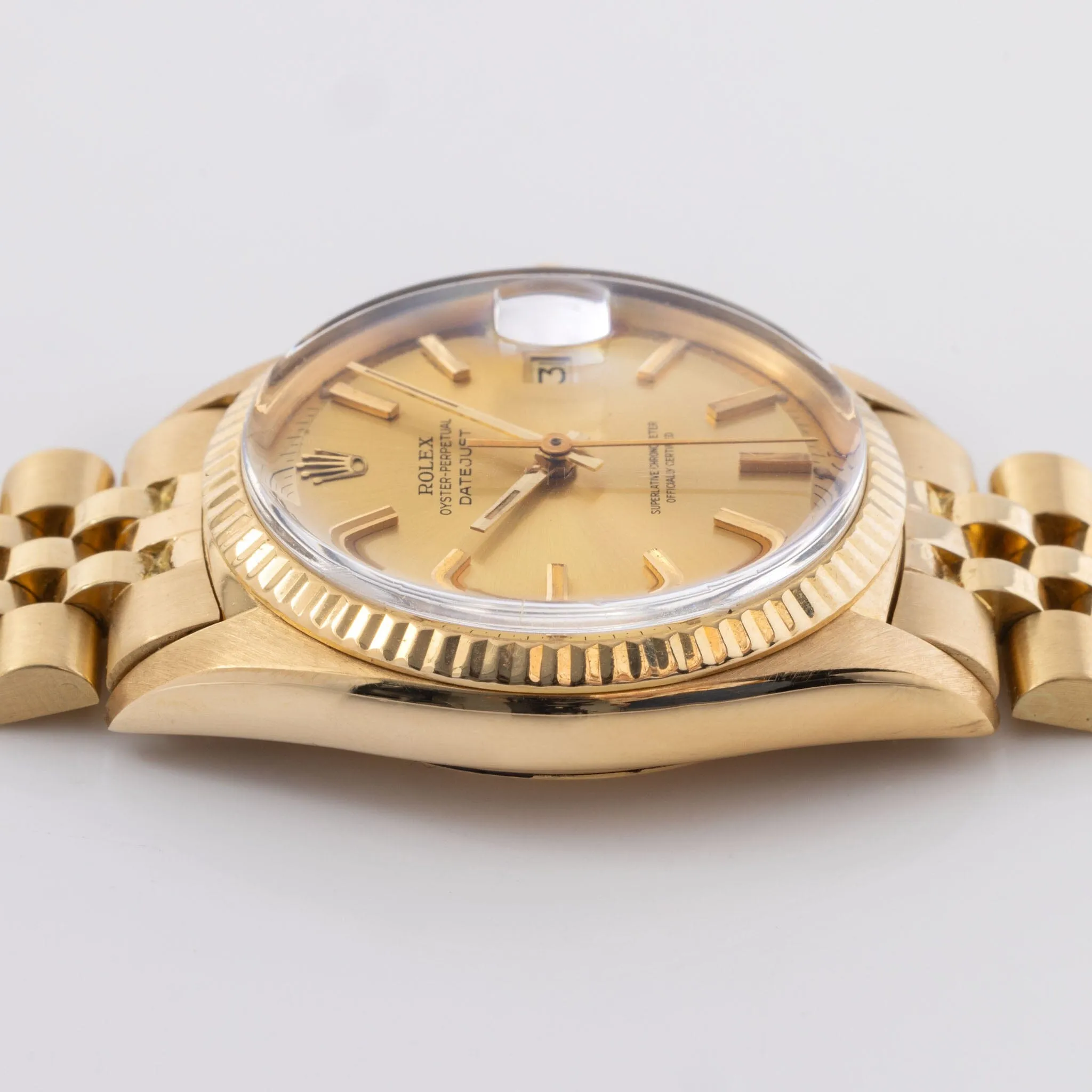 Rolex Datejust 1601 /8 Yellow Gold Champagne Dial