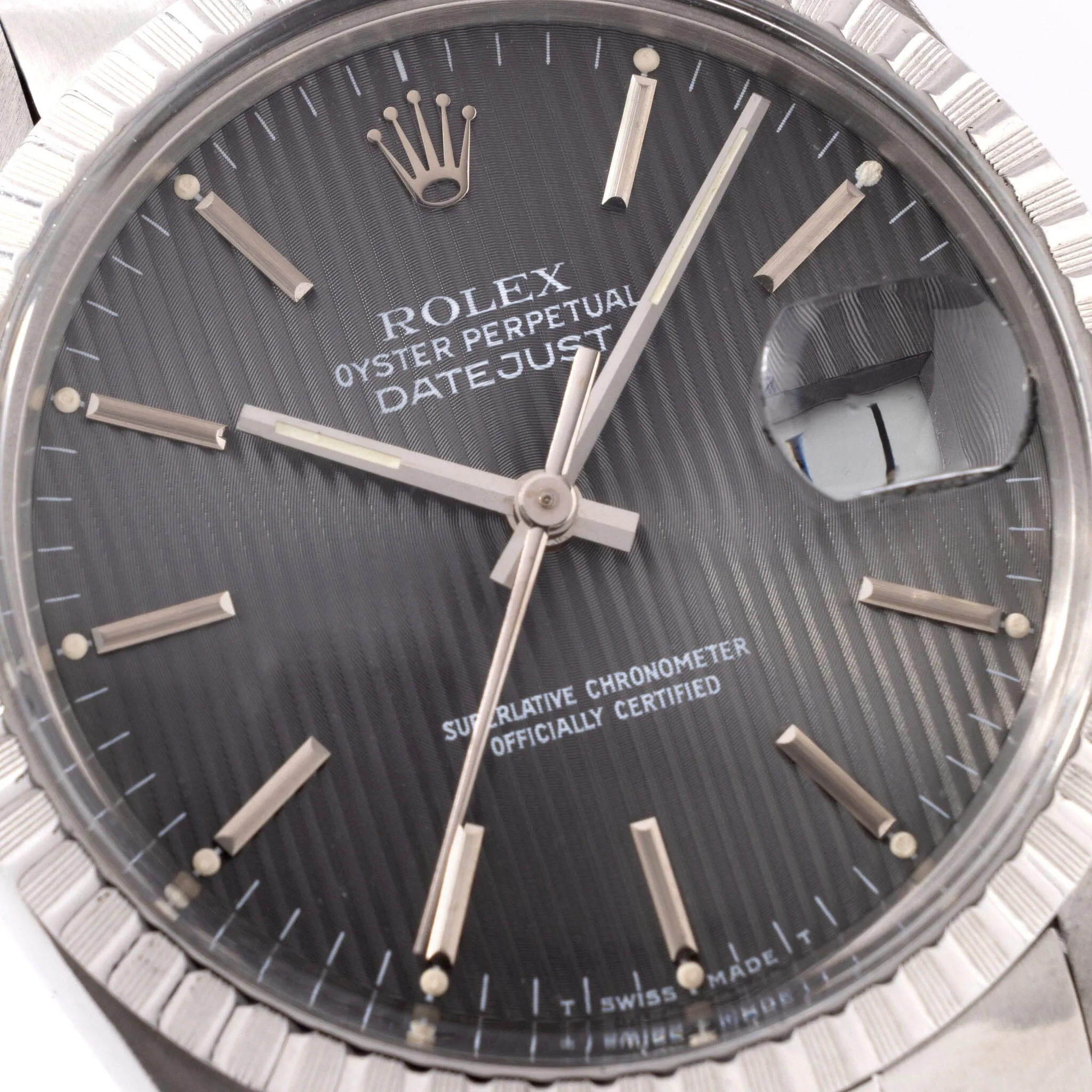 Rolex Datejust Grey Tapestry dial ref 16030