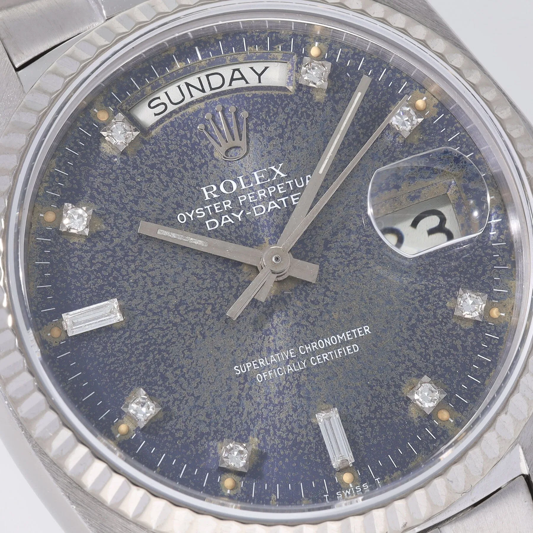 Rolex Day-Date ref. 18039 White Gold Blue Jeans Dial