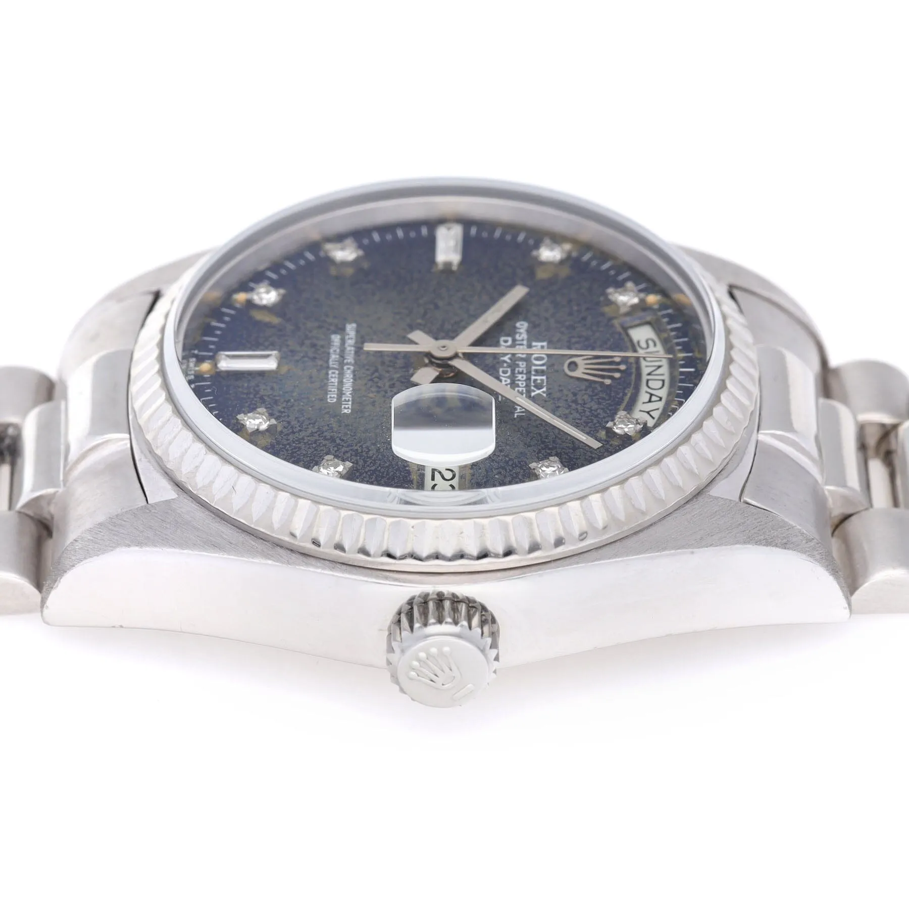 Rolex Day-Date ref. 18039 White Gold Blue Jeans Dial