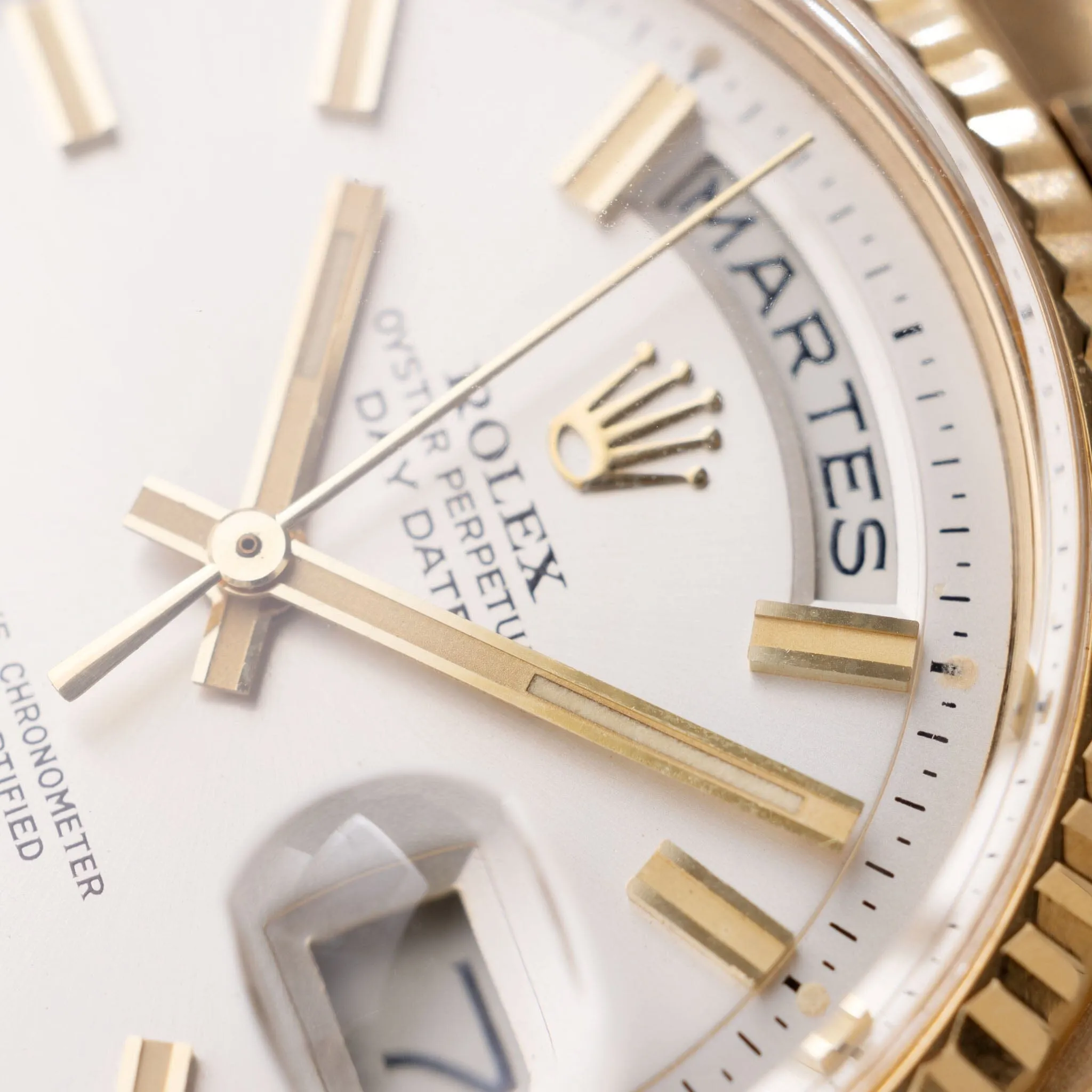 Rolex Day-Date Wide Boy Silver Soleil Dial Ref 1803