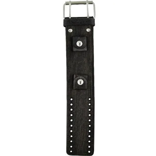 Roman DX Black Watch with Stitched Distressed Black Leather Wide Cuff