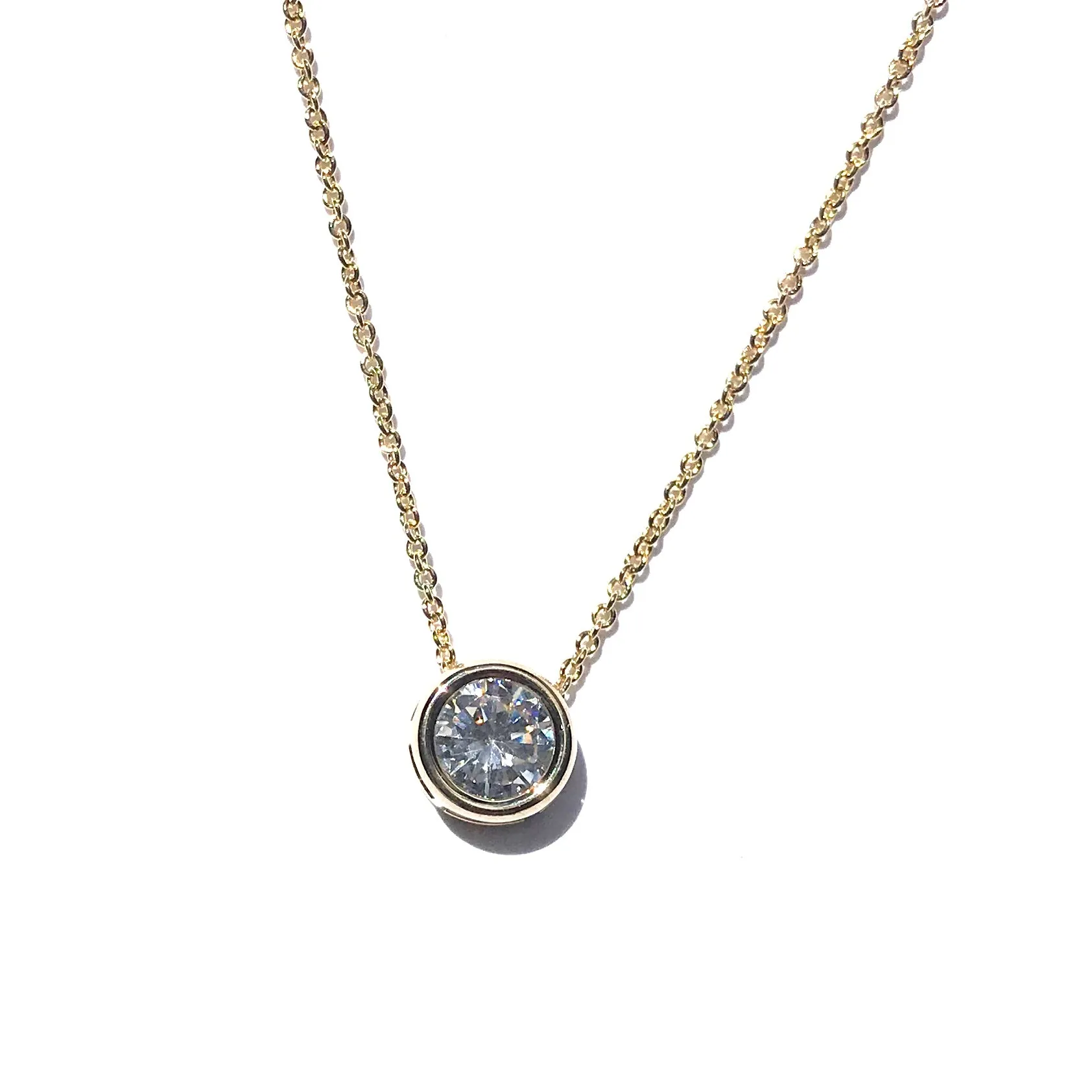 ROUND BEZEL CZ NECKLACE