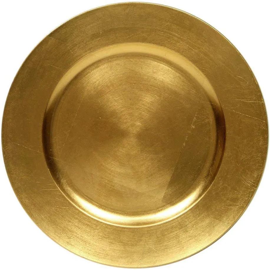 Round Charger Dinner Plates, Gold 13 inch, Set of 12 Perfect for Christmas