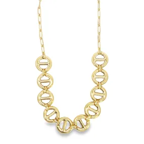 Round Puffy Mariner Light weight Link Necklace (H201)(I559)