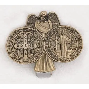 Saint Benedict - Guardian Angel - Brass Tone - Visor Clip - Pack of 3