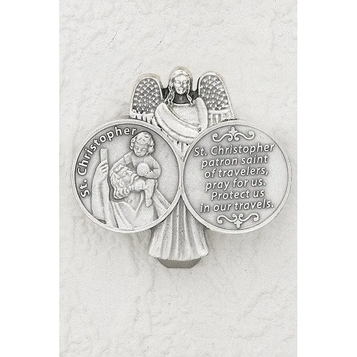 Saint Christopher with Prayer - Visor Clip - Pack of  3