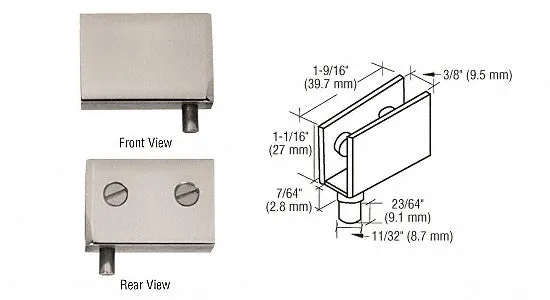 Showcase & Cabinet Polished Brushed Nickel Glass Door Pivot Hinge