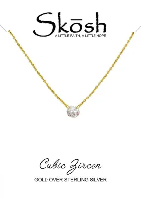 Skosh 6MM Drilled CZ Gold