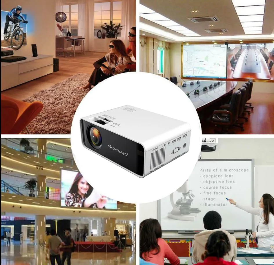 Smart Mobile Mirroring Mini Projector 1080P 1500 Lumens W80 Projector with Miracast or Wireless Mobile Screening