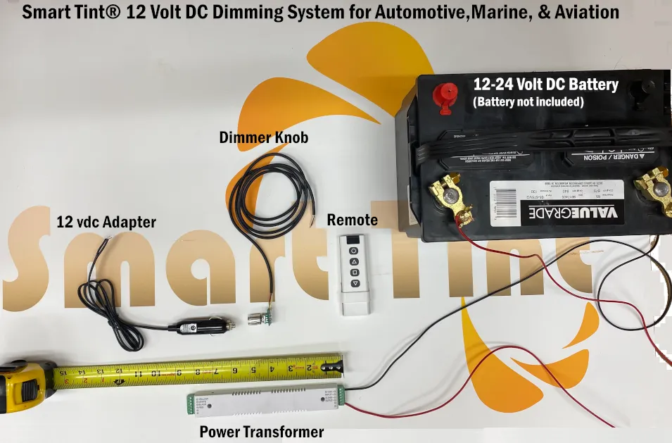 Smart Tint® 12 Volt DC Dimming System for Automotive, Marine, & Aviation/up to 80 sq feet