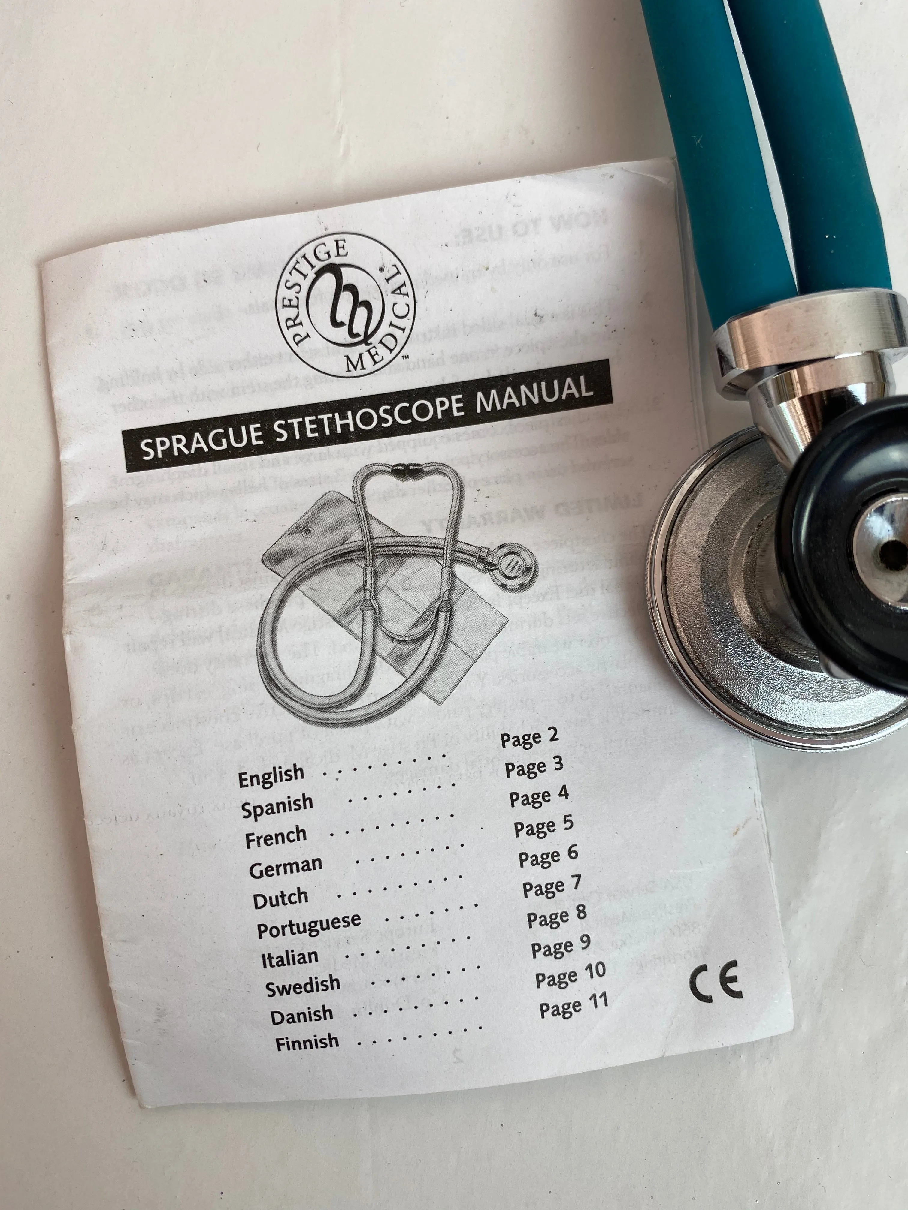 Sprague Stethoscope w/ Case & Manual