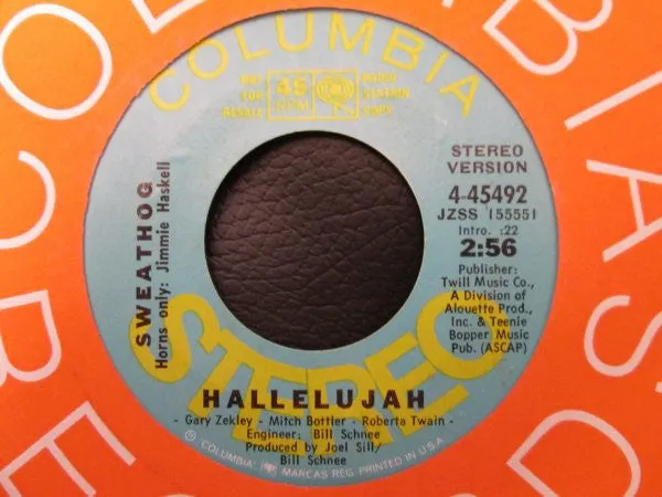 Sweathog - Hallelujah (7", Single, Mono, Promo) (VG )