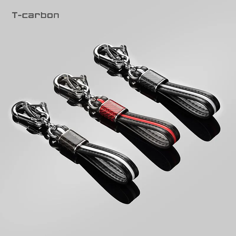 T-carbon genuine carbon fibre key cover and keychain Compatible for A6, A6L, A7, E-Tron, A8, Q8 2019-2022 smart key (TCarbon82)