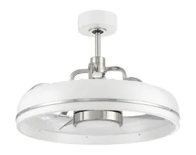 Taylor 20" Ceiling Fan in White & Polished Nickel