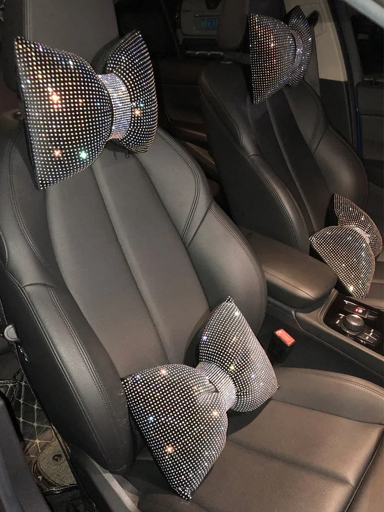 TEEK - Crystal Bowknot Car Support Cushions