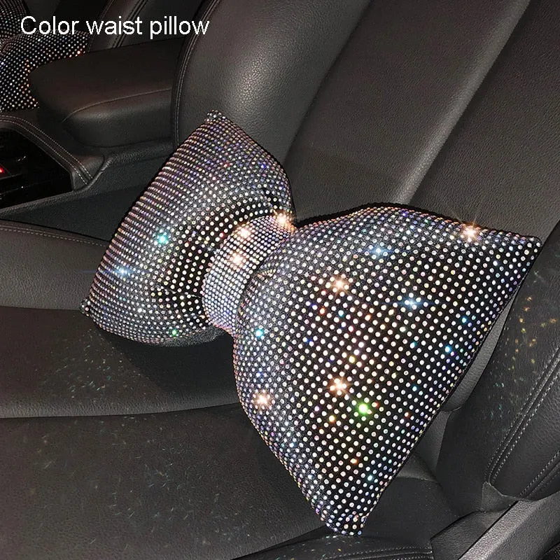 TEEK - Crystal Bowknot Car Support Cushions