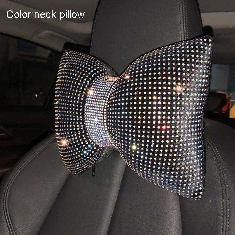 TEEK - Crystal Bowknot Car Support Cushions