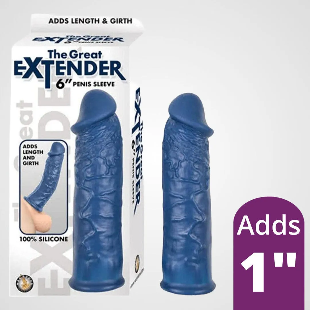 The Great Extender 6" Penis Sleeve - Blue