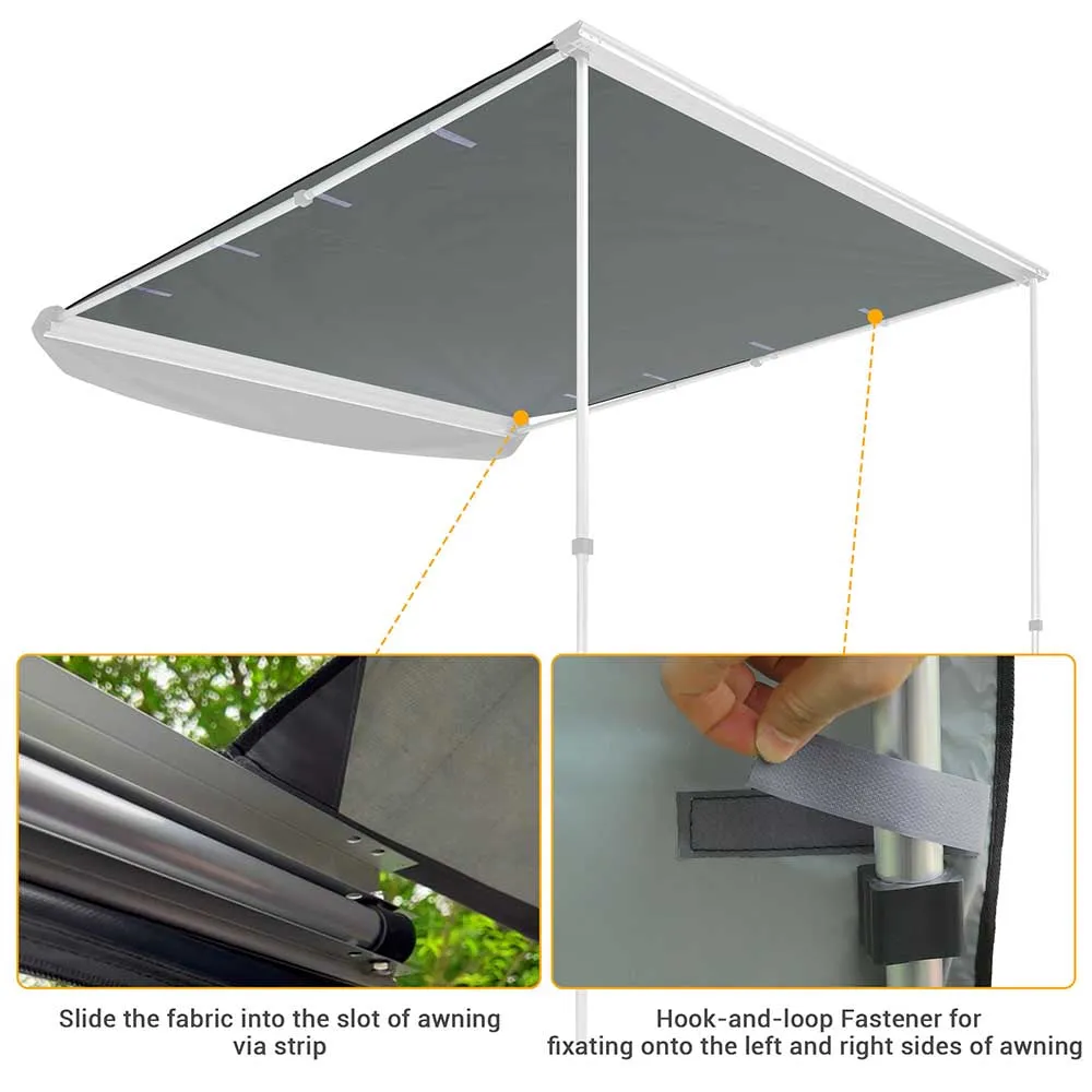 TheLAShop 6' 7" x 8' 2" Car Awning Canopy (6.5'x7.7') UV50  PU2,000mm