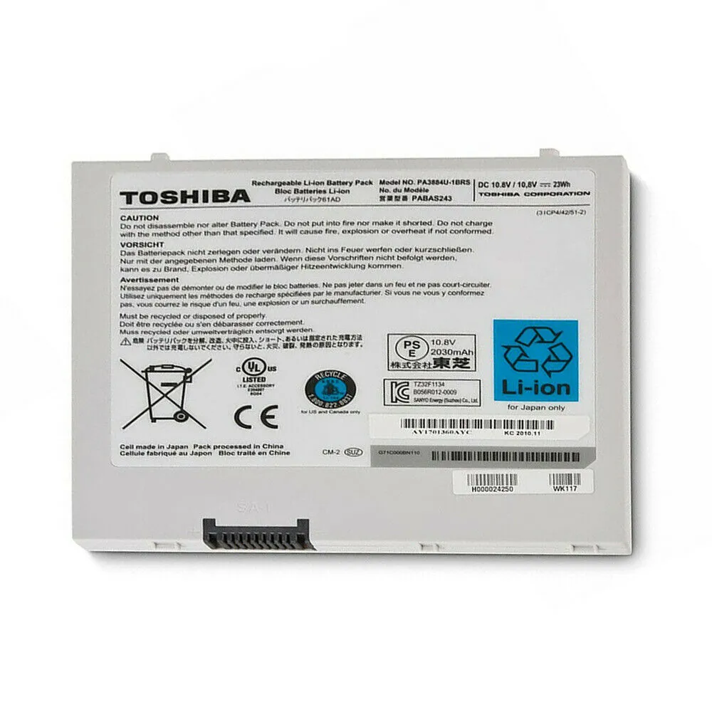 Toshiba 6-Cell 10.8V 23WH Li-Ion Battery for 10 Thrive Tablet PA3884U H000024250