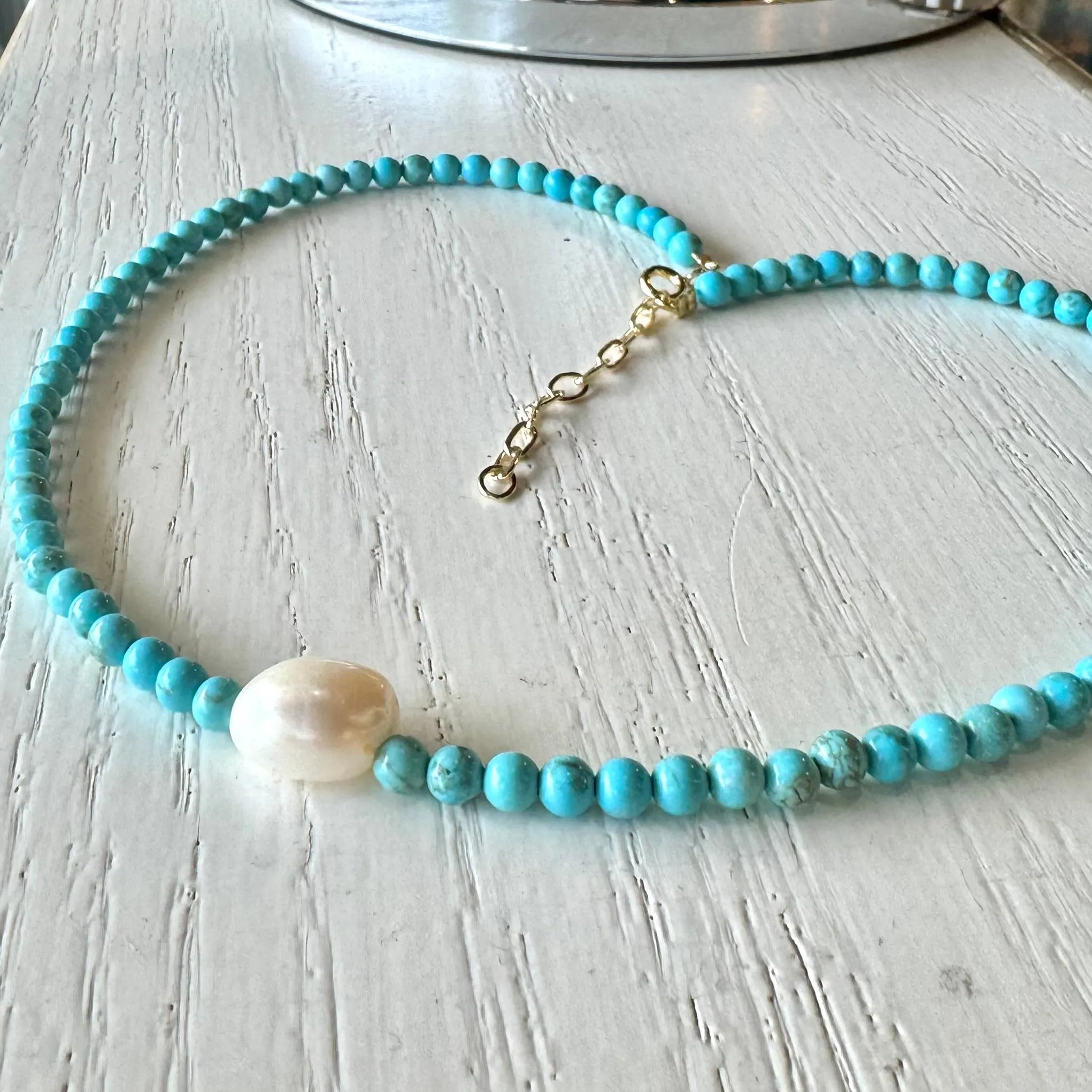 TURQUOISE/PEARL NECKLACE