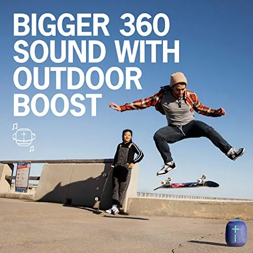 Ultimate Ears Wonderboom 2, Portable Wireless Bluetooth Speaker, Big Bass 360 Sound, Waterproof/Dustproof IP67, Floatable, 33-m (100-ft) Range - Deep Space