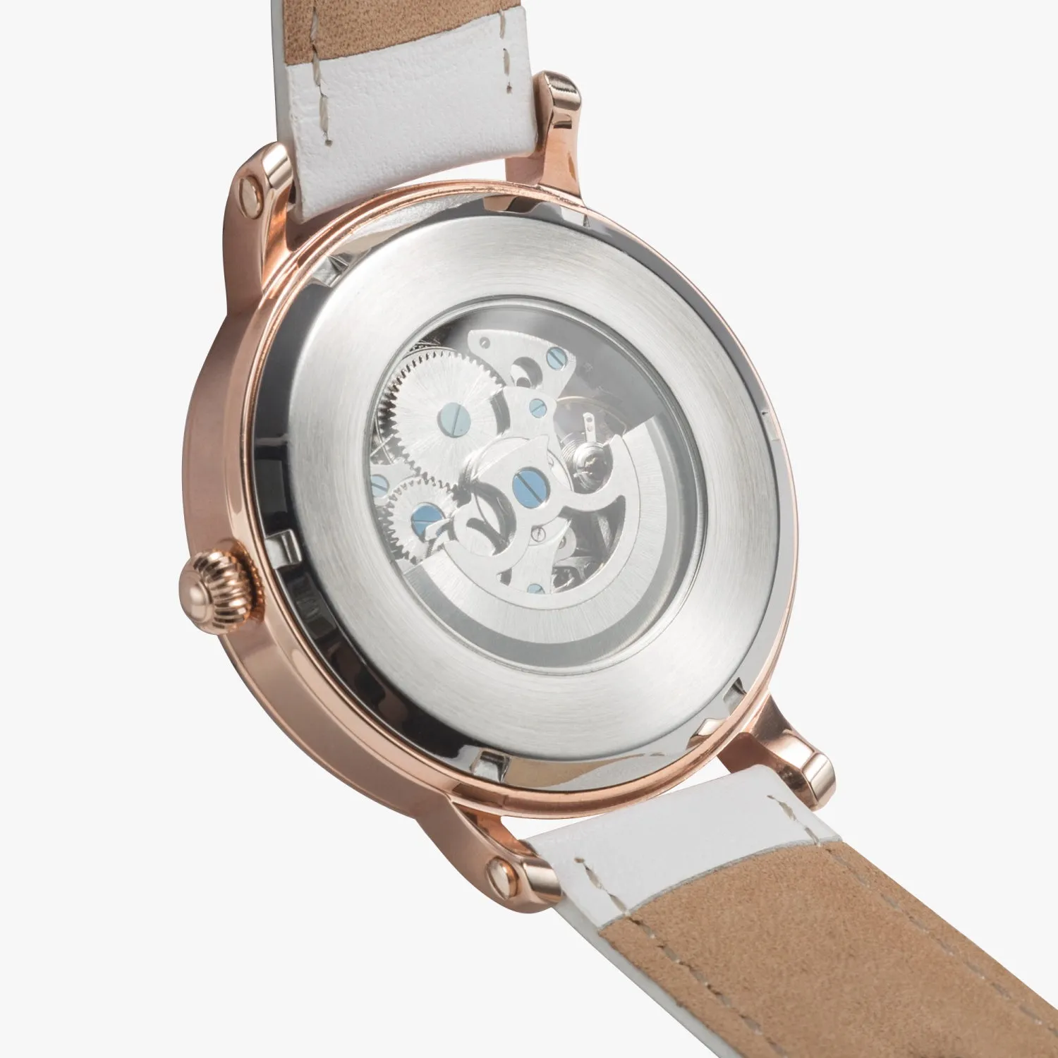 Unisex Automatic Watch (Rose Gold) - White Leather