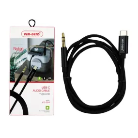 Ven-Dens 1M VD USB-C to 3.5mm Audio AUX Nylon Cable - Black | 545070