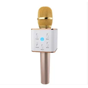 VIGICA Q7 Wireless Microphone Karaoke Player USB Condenser Microphone Bluetooth Hi Fi Speaker Sing for iPhone/...