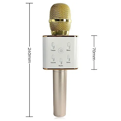 VIGICA Q7 Wireless Microphone Karaoke Player USB Condenser Microphone Bluetooth Hi Fi Speaker Sing for iPhone/...