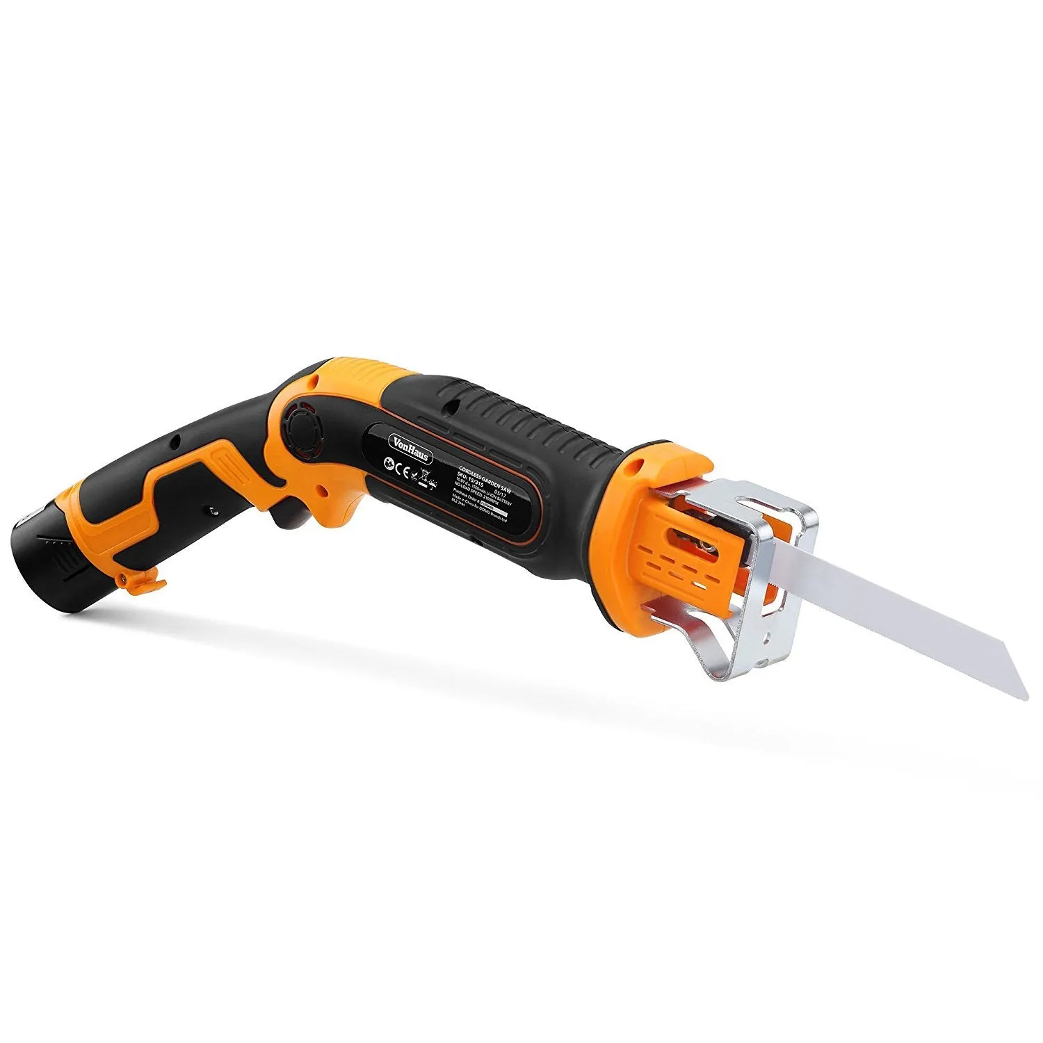 VonHaus 10.8V Electric Cordless Compact Garden Outdoor Pruning Saw - Branches, Wood, Plasterboard and Soft Metals - with spare blades