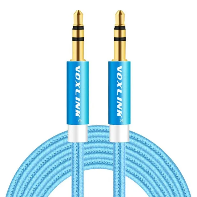 VOXLINK 1m/2m/3m Gold Plated Plug 3.5mm Aux Cable Male to Male Audio Cable Line For Car iPhone MP3/MP4 Headphone Speaker