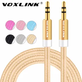 VOXLINK 1m/2m/3m Gold Plated Plug 3.5mm Aux Cable Male to Male Audio Cable Line For Car iPhone MP3/MP4 Headphone Speaker