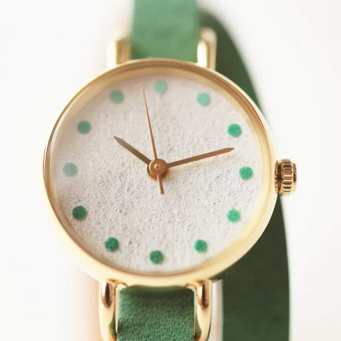 Women's Wristwatch - Verdigris Color, Japanese handmade wrist watch