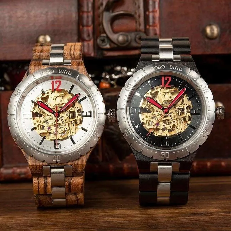 Wooden Mechanical Watch For Men and Women