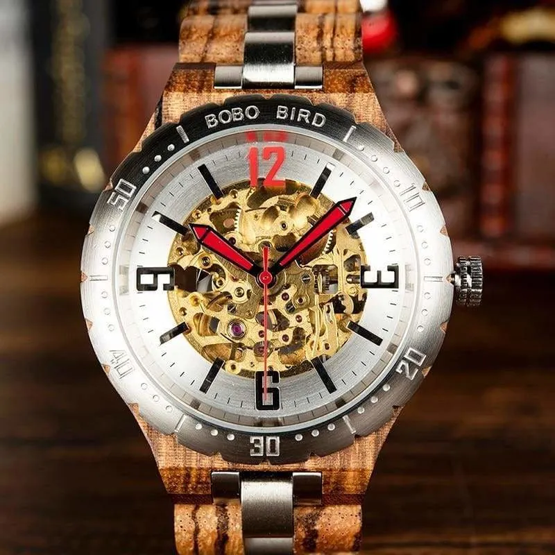 Wooden Mechanical Watch For Men and Women