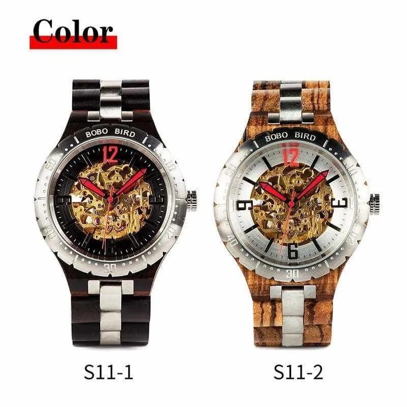 Wooden Mechanical Watch For Men and Women