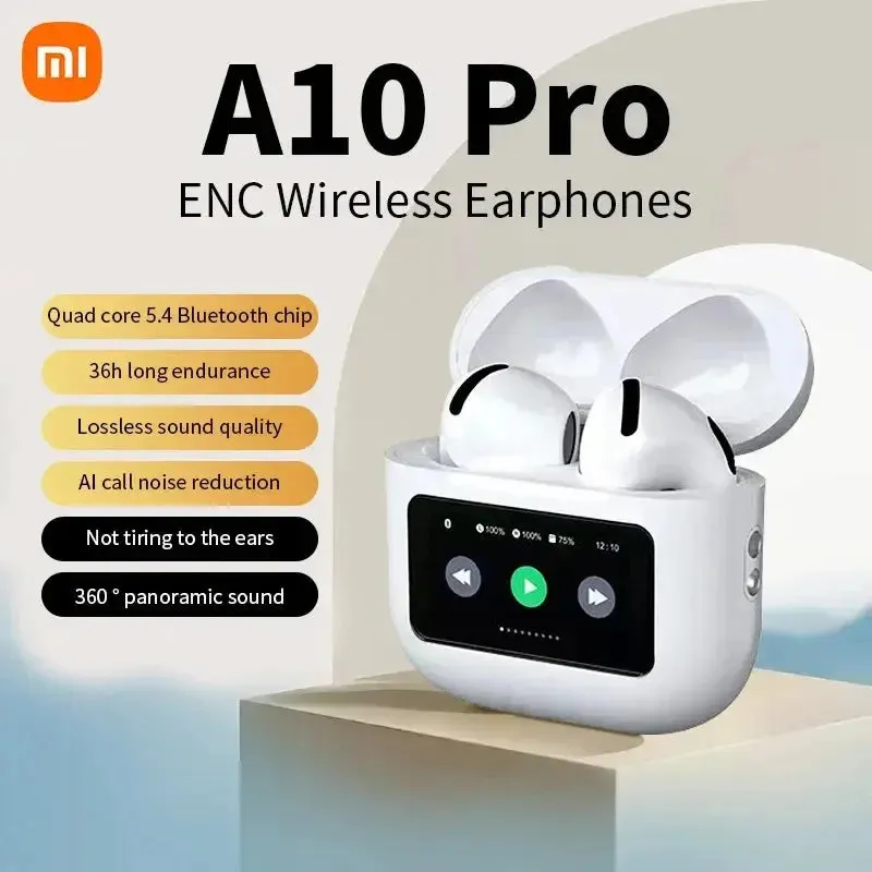 XIAOMI A10 Pro ENC Noise Canceling TWS Wireless Earphone Bluetooth5.4 Headphone Touch Screen HiFi Stereo Headset For Android iOS