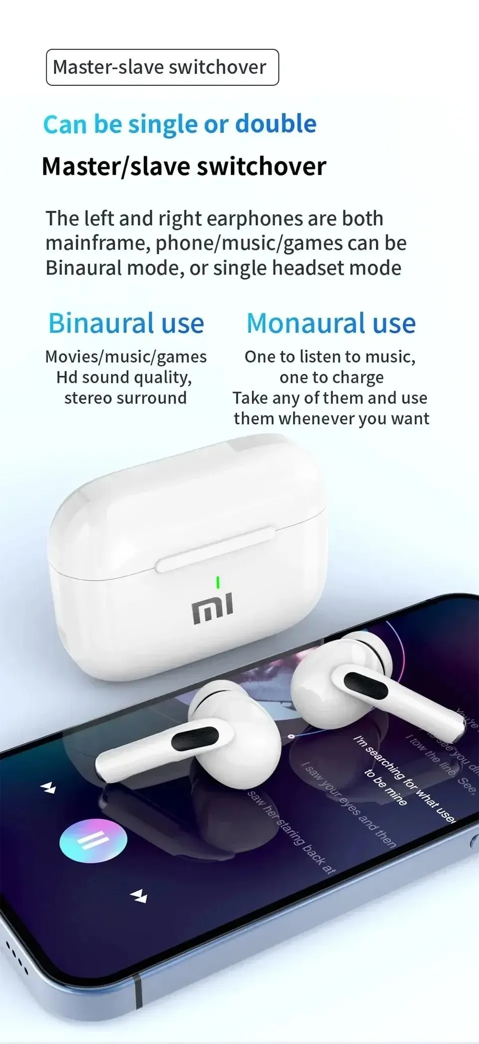 XIAOMI Wireless Bluetooth 5.3 Earphones ANC TWS Touch Control Active Noise Cancelling In Ear Buds Sport Earphones With Mic