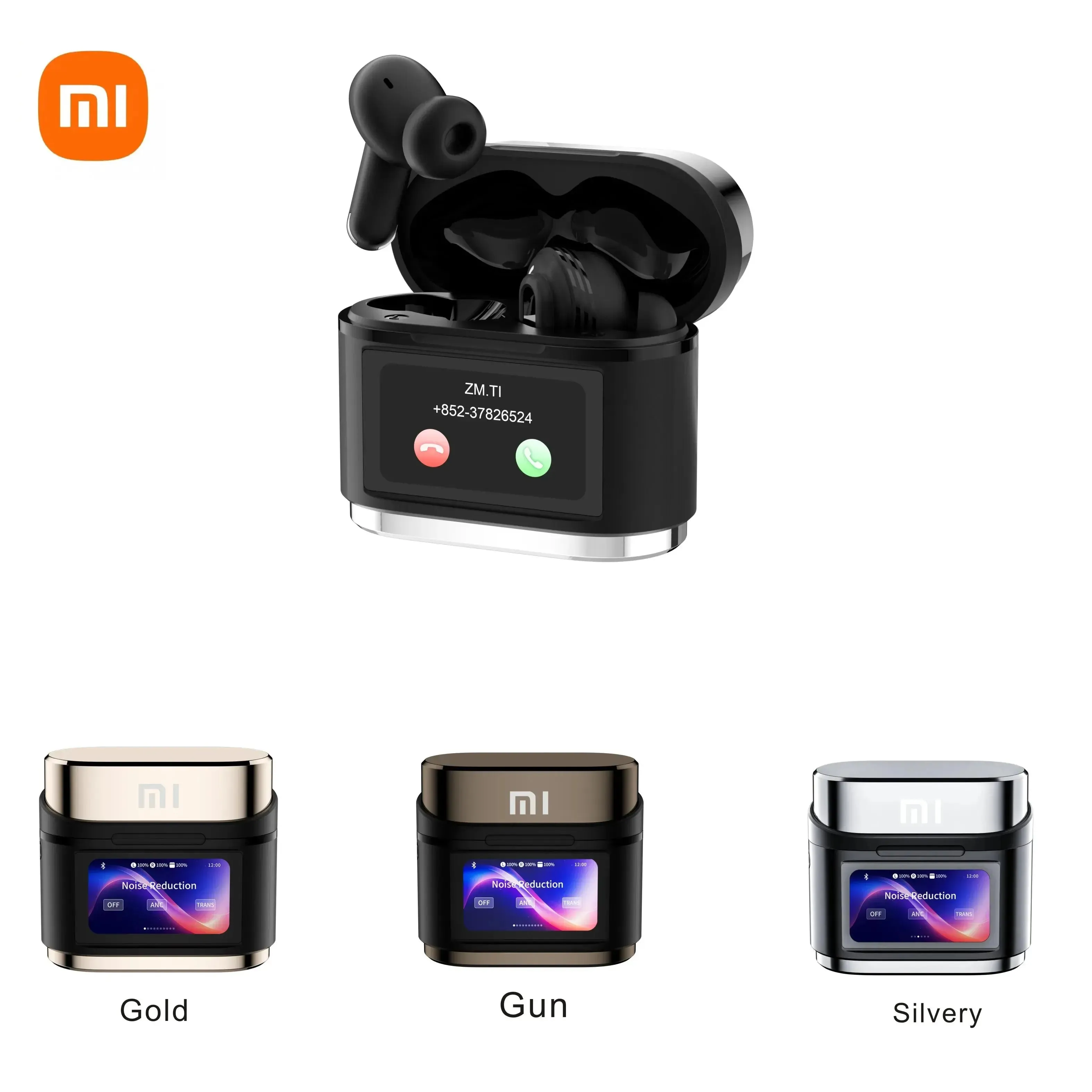 Xiaomi Wireless Earbuds ANC ENC Headphones LCD Digital Display Screen Sport Earphones Built-in Mic Headset HiFi Stereo Surround