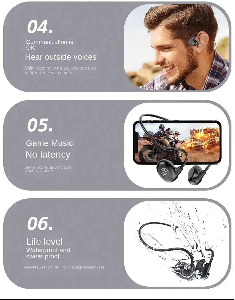 Xiaomi wireless earphones bone conduction neck-mounted Bluetooth earphones sports over-ear earphones with mic stereo earplugs