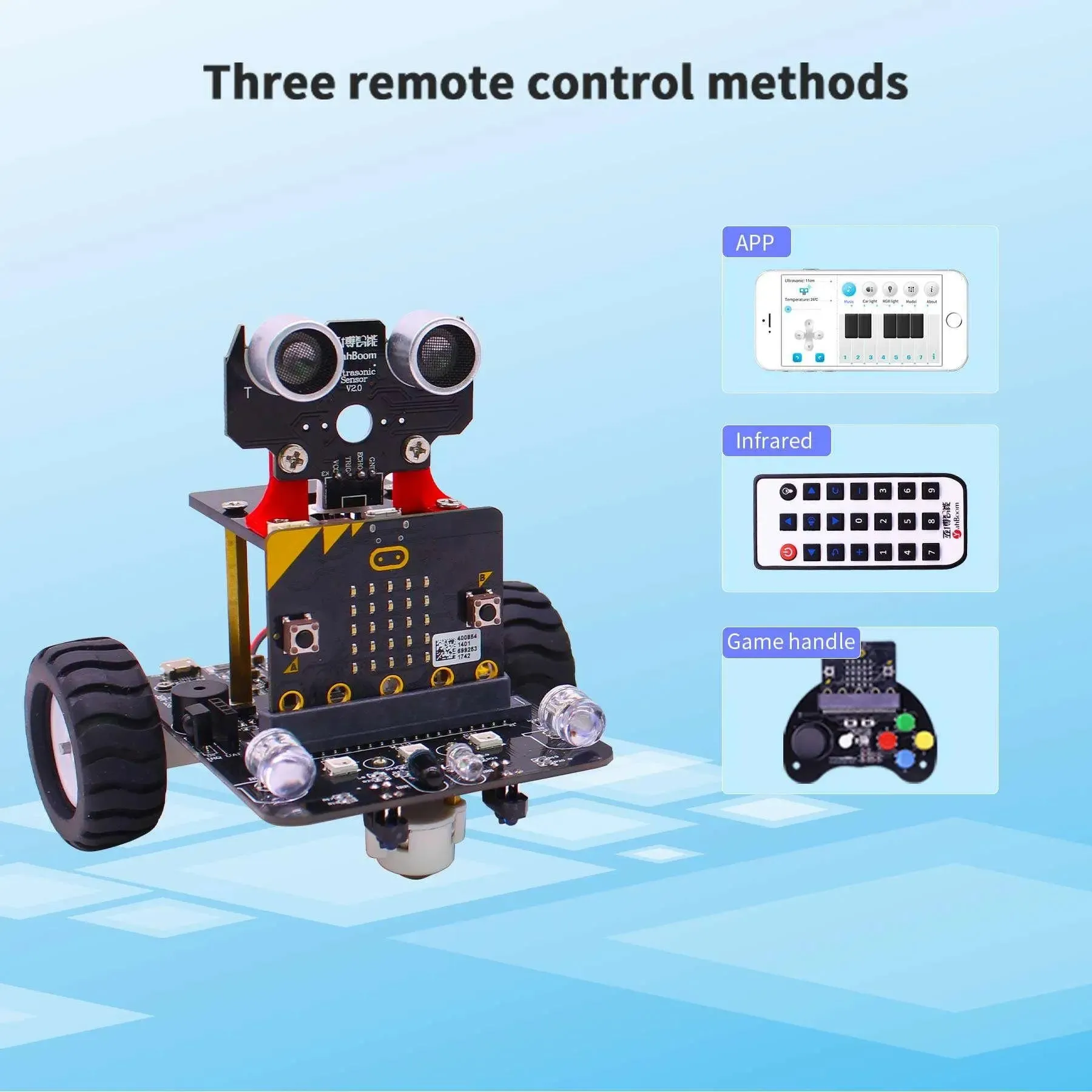 Yahboom micro:bit smart robot car bitbot with IR and APP for Micro:bit V2/V1.5